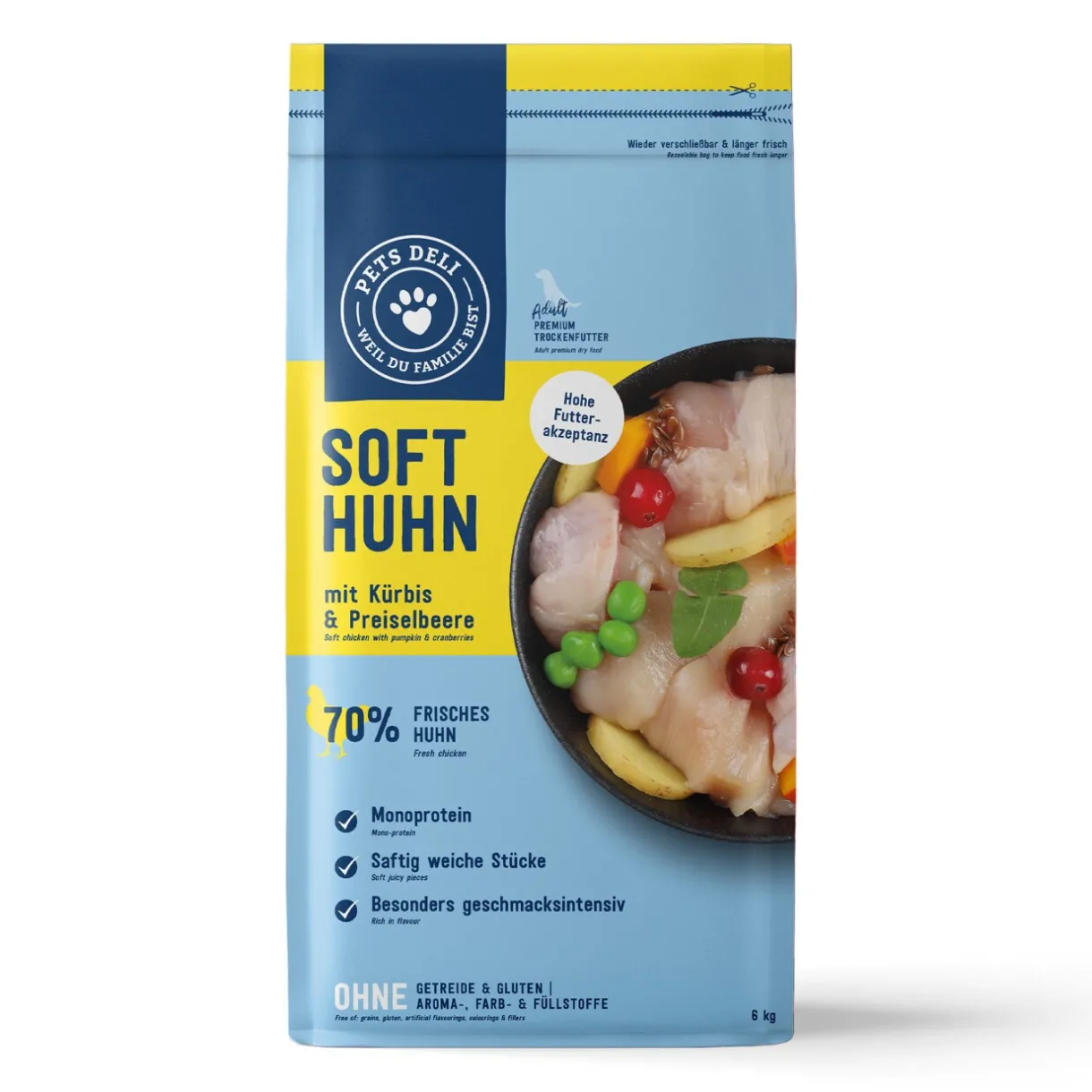 Croquettes^Adult Soft poulet à la courge & aux airelles rouges 6 kg