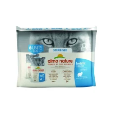 Almo nature Nourriture Humide^Almo Holistic Sterilised Multipack 6 x 70 g au cabillaud et poulet
