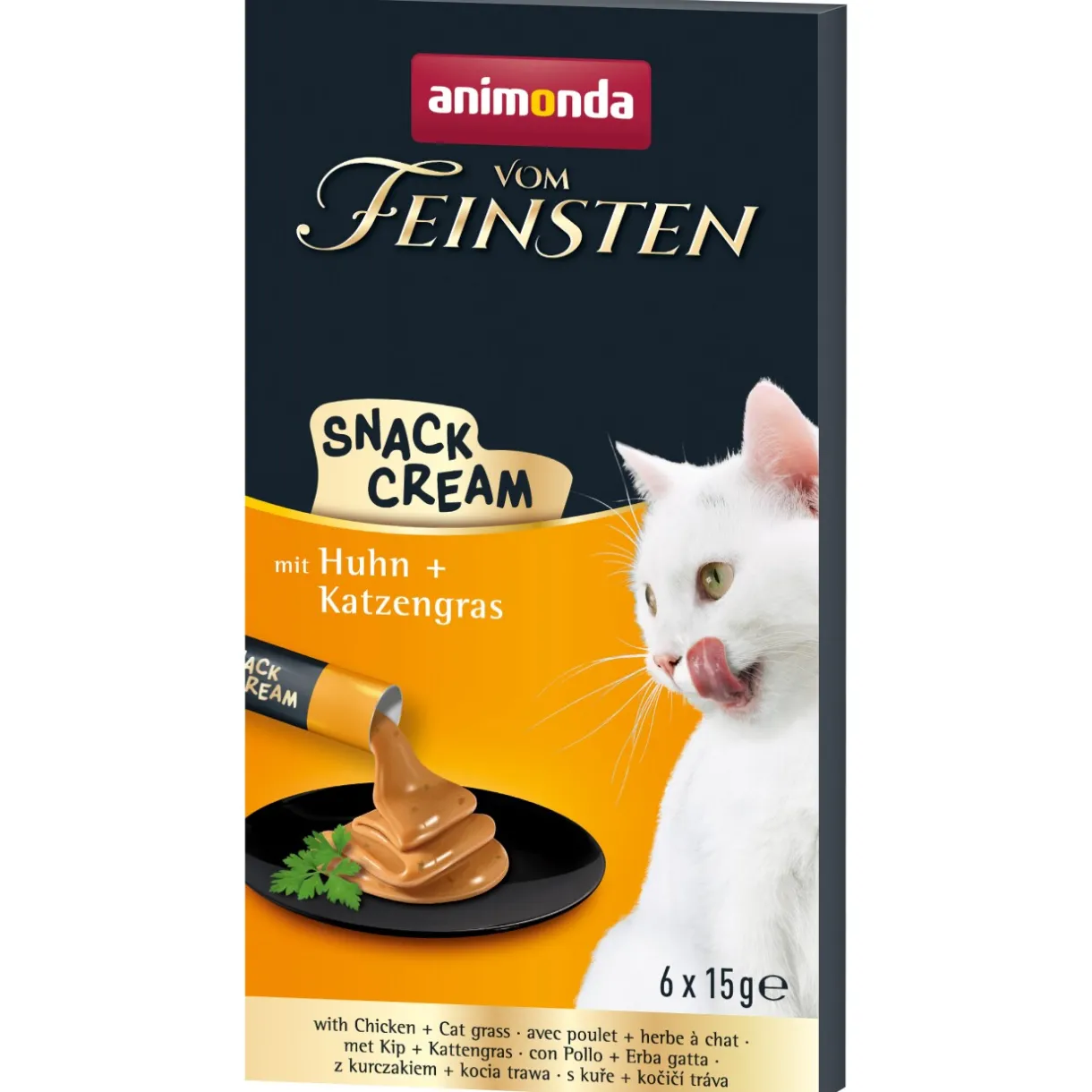 animonda Friandises^Vom Feinsten Adult Snack-Cream 11 x 6 x 15 g Poulet et herbe aux chats