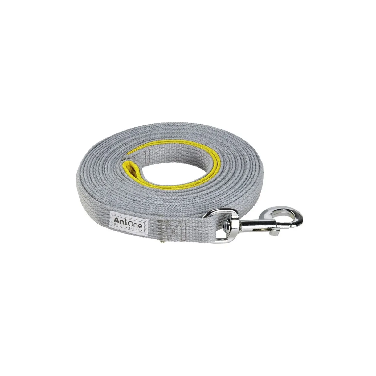 AniOne Aide À L'Éducation|Agility^Longe plate avec passant gris 5 m