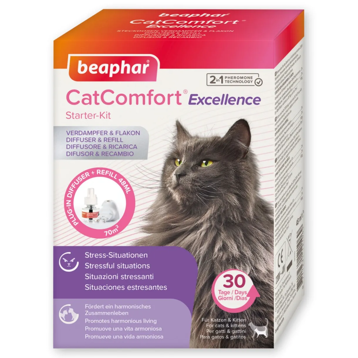 Beaphar Calmants Pour Chat|Soin^CatComfort® Excellence, diffuseur et recharge aux phéromones pour chat et chaton