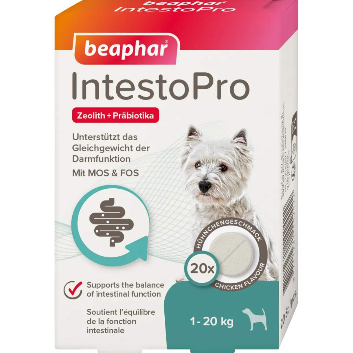 Beaphar Nourriture Supplémentaire^Les tablettes IntestoPro pour petits chiens 20 pcs