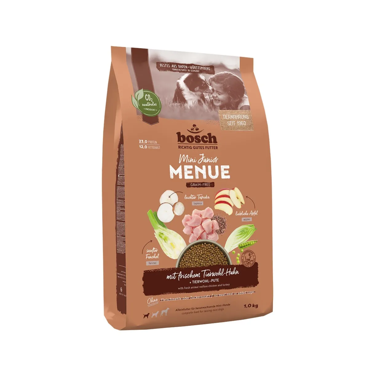 bosch Croquettes|Nourriture^Croquettes HPC pour chien Mini Junior Menu Dinde élevée en plein air 1 kg