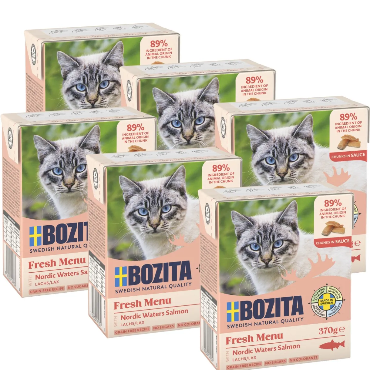BOZITA Nourriture Humide^Bouchées en sauce 6x370g Saumon