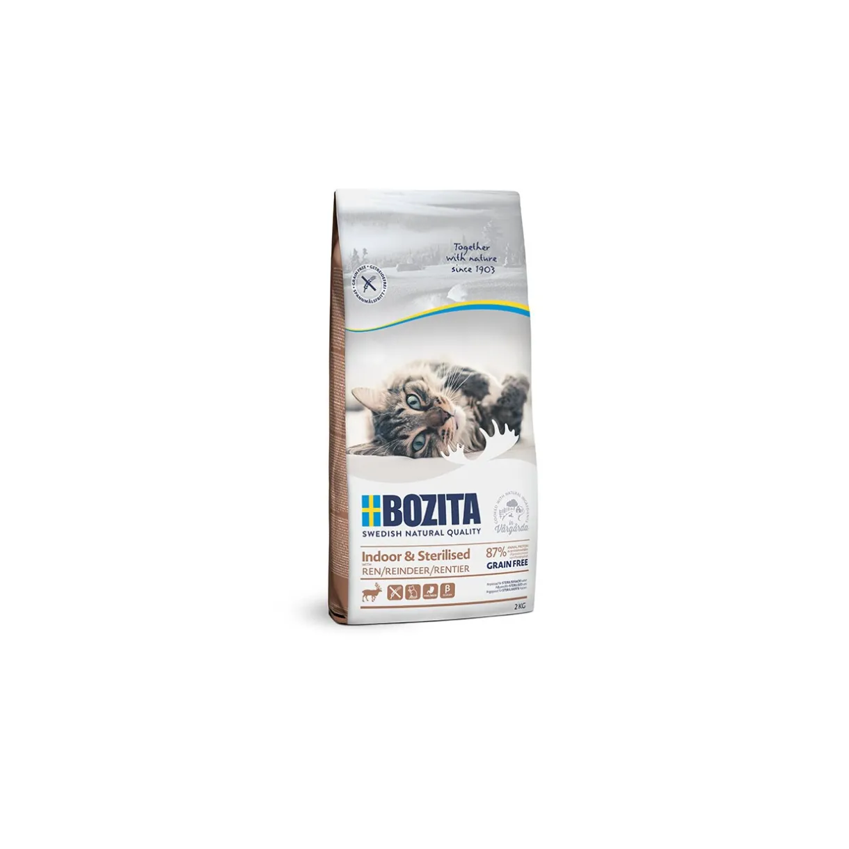 BOZITA Croquettes Pour Chat^Indoor & Sterilised Renne 2 kg
