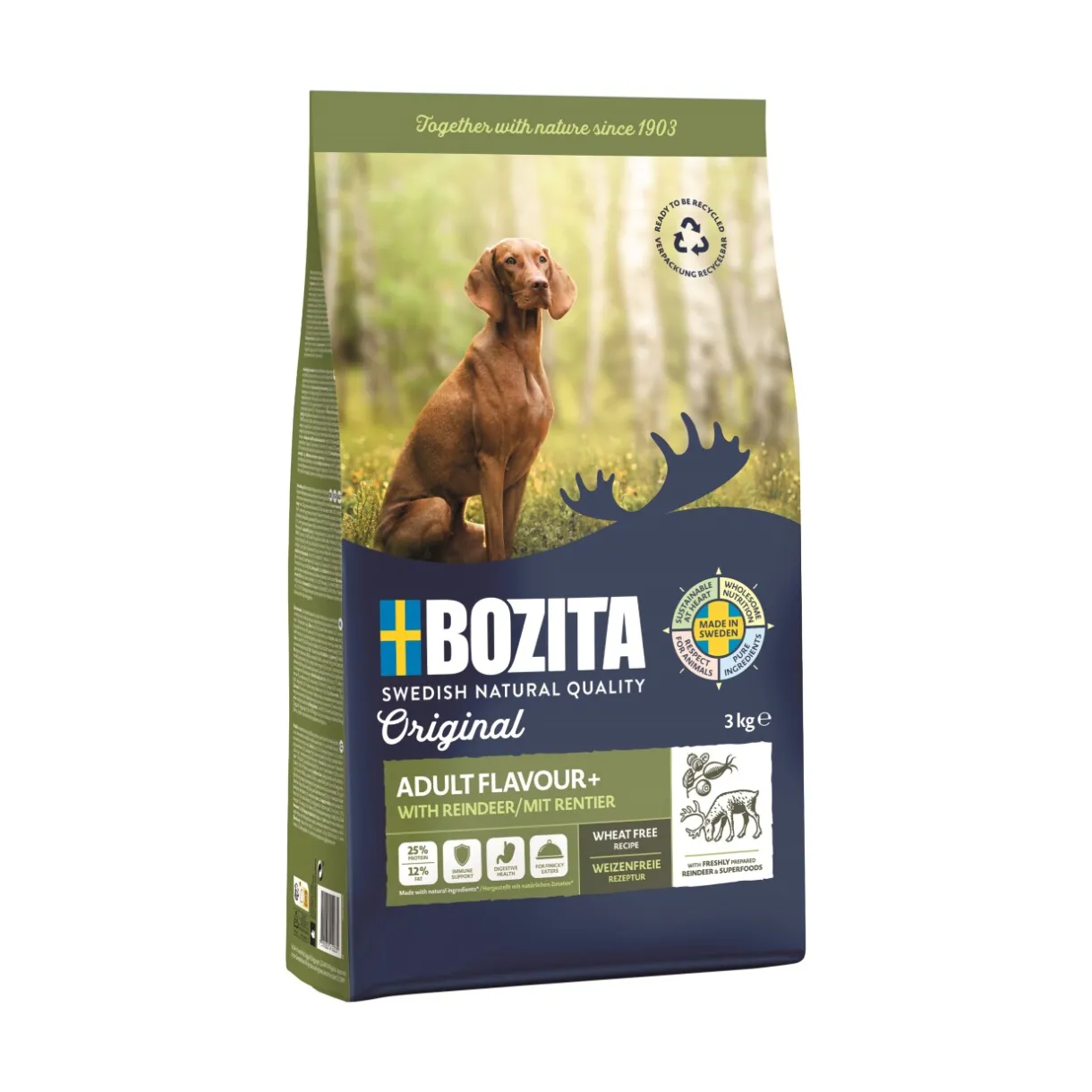 BOZITA Croquettes^Original croquettes pour chiens Adult Flavour+ 3kg 3 kg