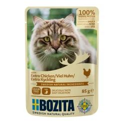 BOZITA Nourriture Humide^Sachet de bouchées en sauce 12 x 85 g Poulet