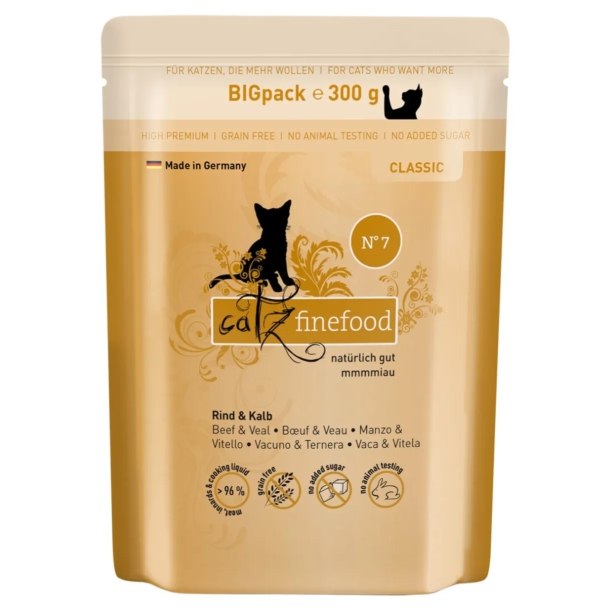 Catz finefood Nourriture Humide^Nourriture humide chat Classic Adult N° 7 bœuf et veau 6x300 g