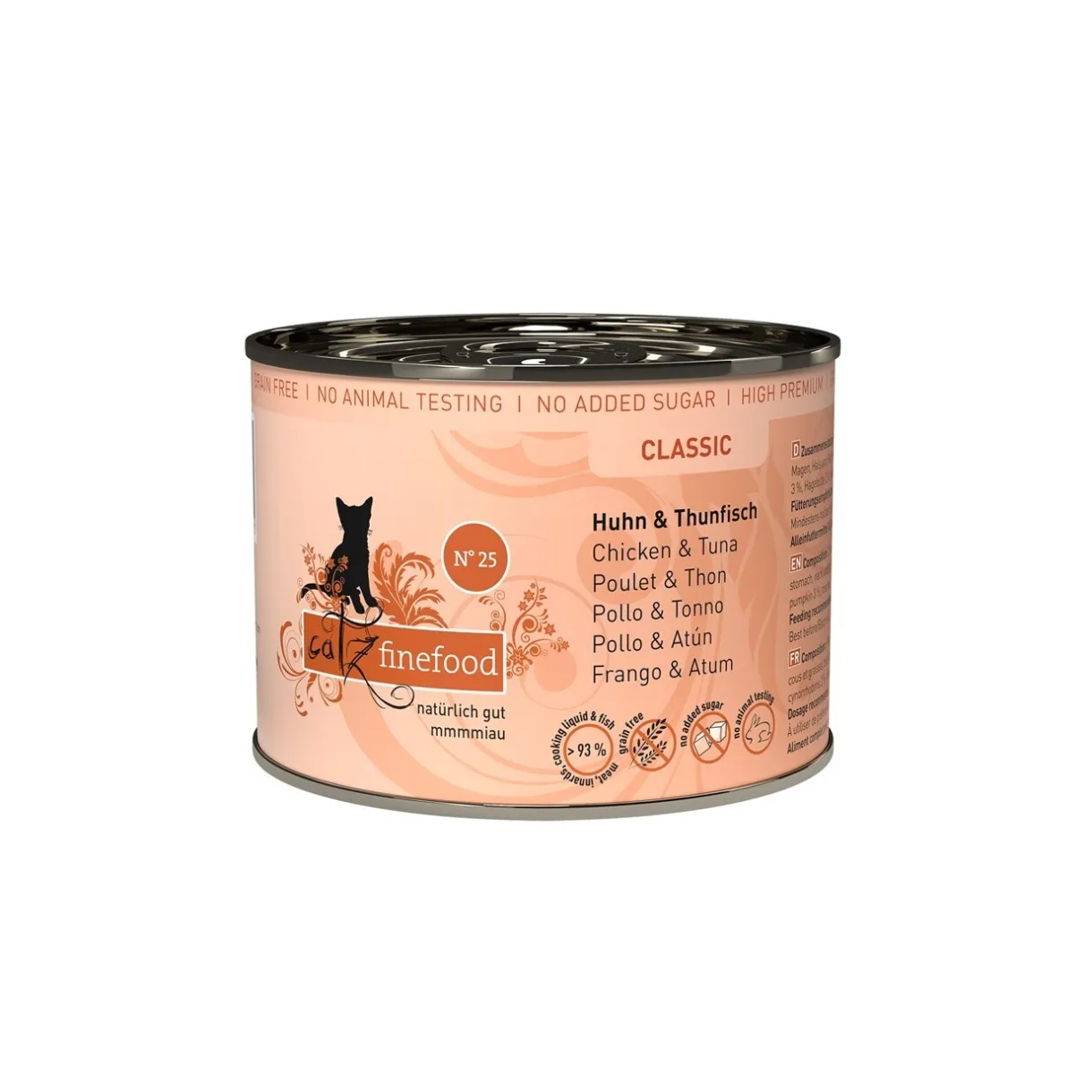 Catz finefood Nourriture Humide^Nourriture humide chat Classic Adult N° 25 poulet et thon 6x200 g