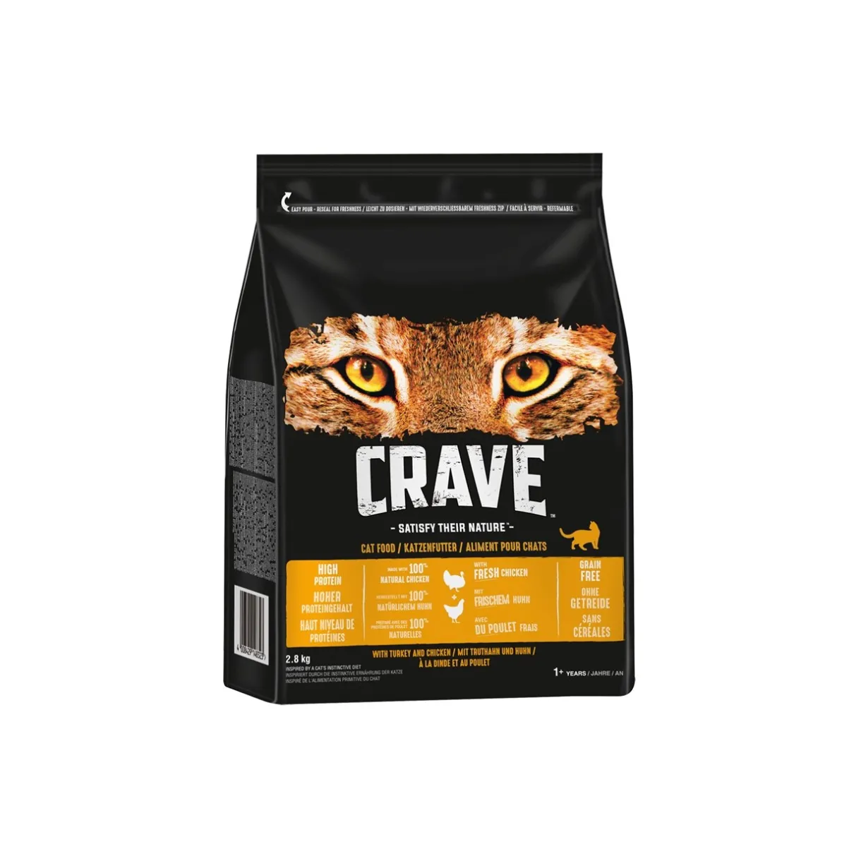 CRAVE Croquettes Pour Chat^au dindon et au poulet 750 g 2,8 kg