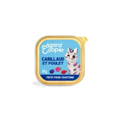 Edgard & Cooper Nourriture Humide|Nourriture^Barquette Chat Junior Poulet, cabillaud 16x85 g