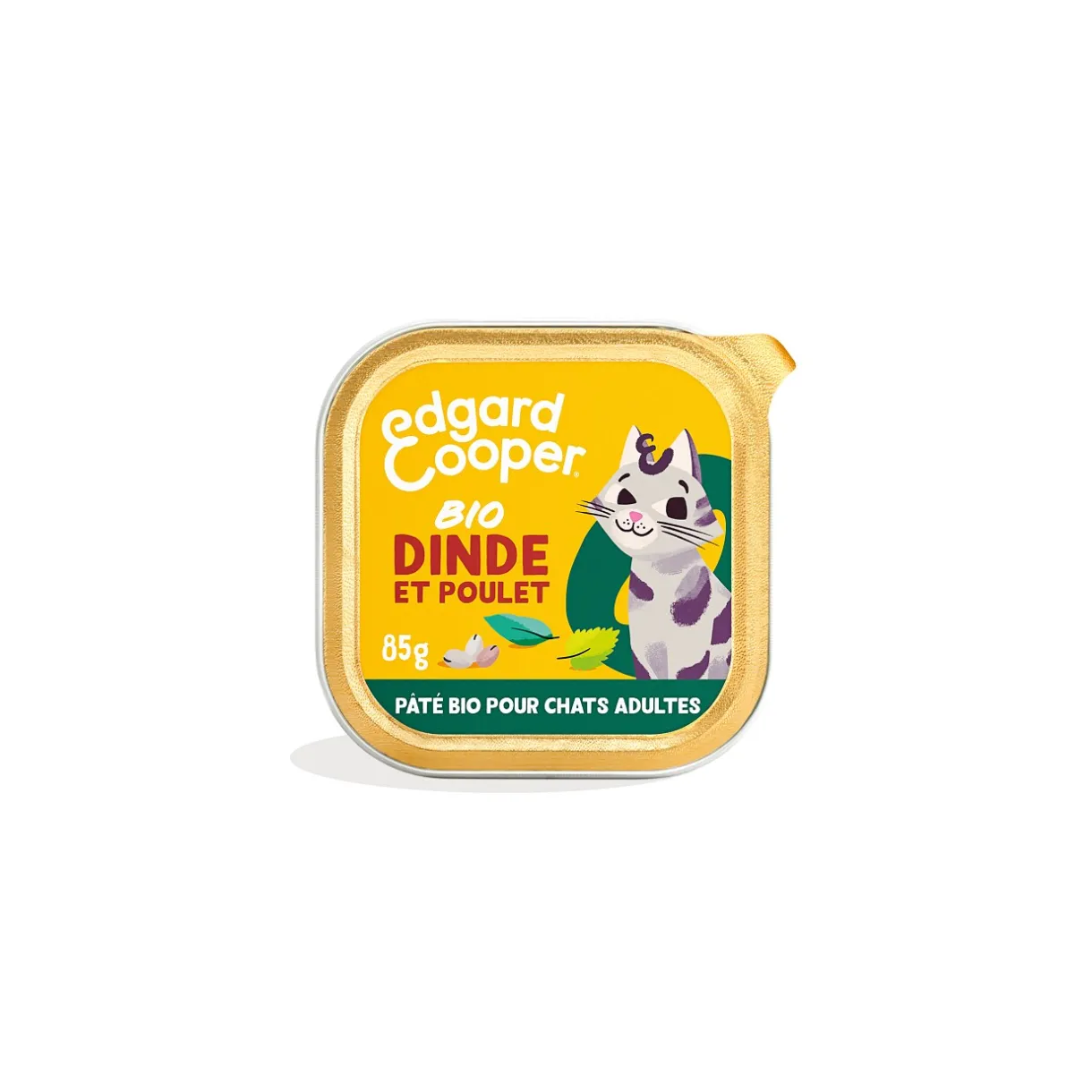 Edgard & Cooper Nourriture Humide^BIO Barquette Chat Adulte Dinde 16x85 kg