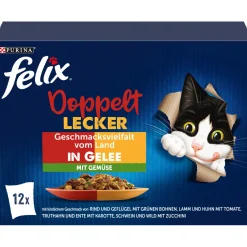 Felix Nourriture Humide^Doppelt Lecker 12 x 85 g Variété de saveurs aux légumes