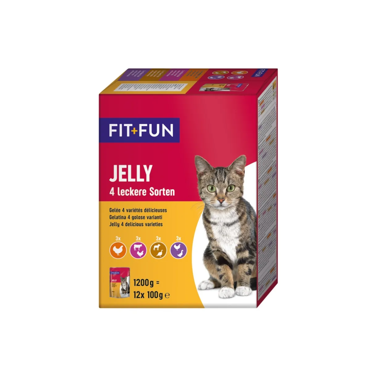 FIT+FUN Nourriture Humide^Adult Jelly 4 variétés 12 x 100 g