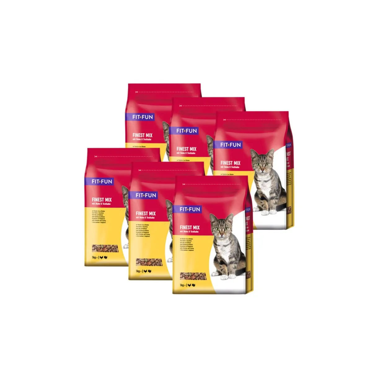 FIT+FUN Croquettes Pour Chat^Mélange Finest 6x1 kg