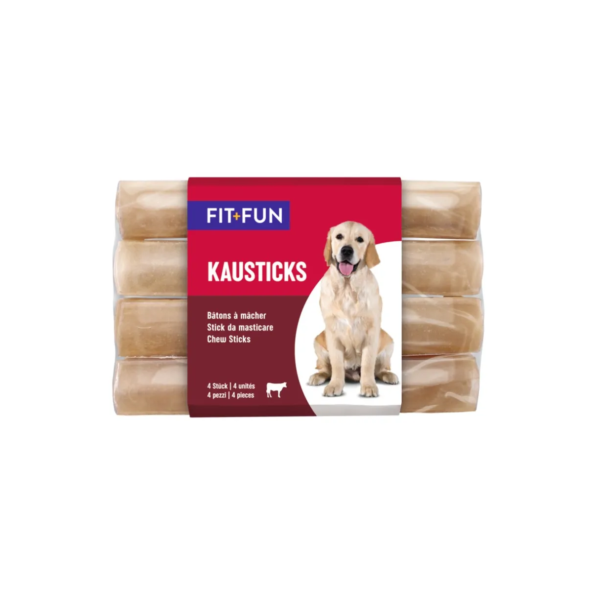 FIT+FUN Friandises^sticks à mâcher 12,5 cm 4 x 4 pièces 4x130g