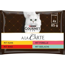 GOURMET Nourriture Humide^À la Carte 4 x 85 g Recettes du chef cuisinier