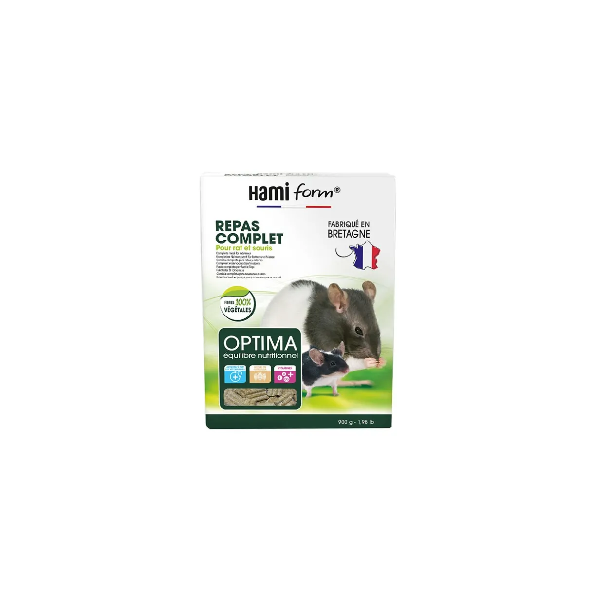 Hamiform Nourriture Principale^Optima – repas complet rat et souris 900 g