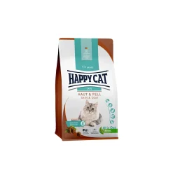 HAPPY CAT Croquettes Pour Chat^Croquettes pour chat Care Adulte, Peau & Pelage 300 g