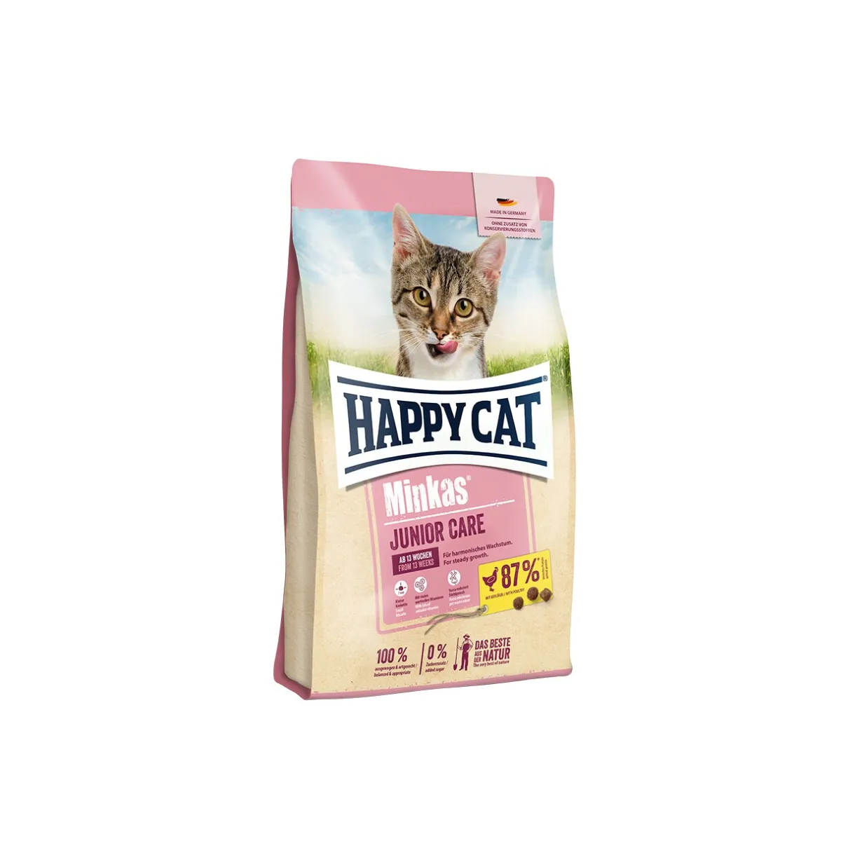 HAPPY CAT Croquettes Pour Chat^Minkas Croquettes Chat Junior, Care, Volaille 1,5 kg