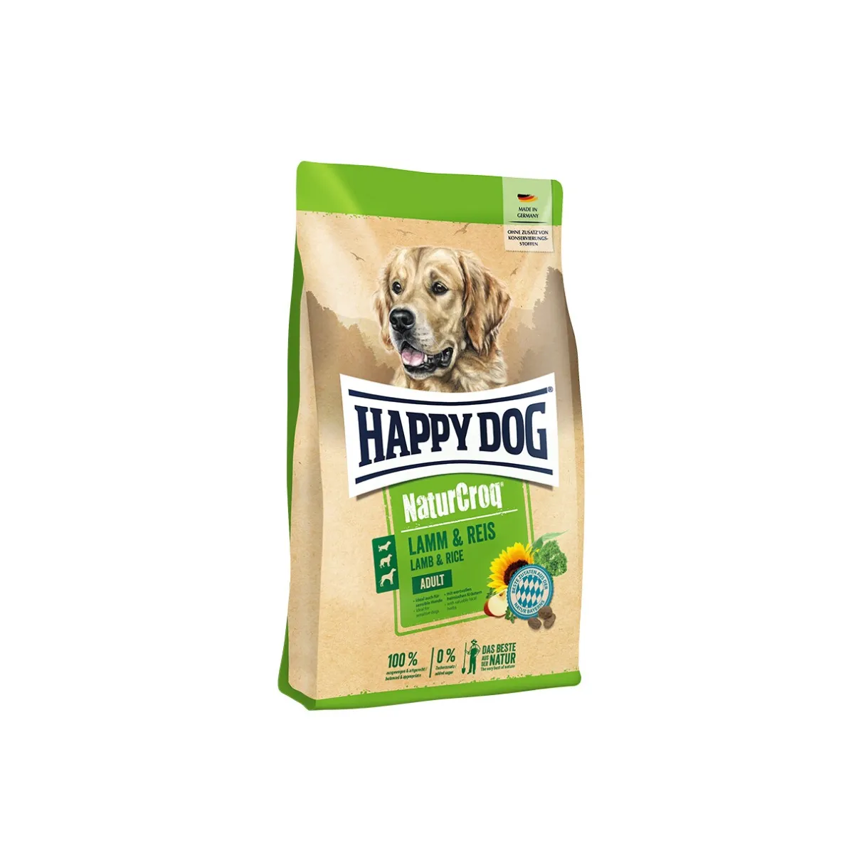 HAPPY DOG Croquettes^Croquettes pour chien adulte NaturCroq, Agneau & Riz 15 kg