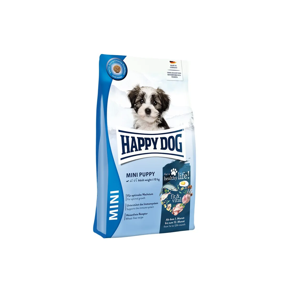 HAPPY DOG Croquettes|Nourriture^fit & vital Croquettes pour Chiot, Mini 4 kg