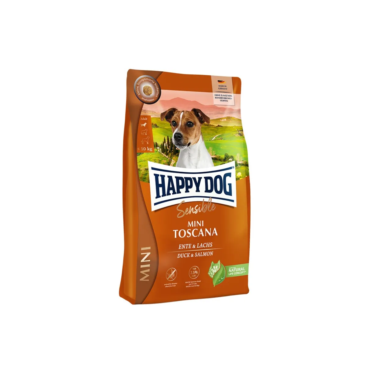 HAPPY DOG Croquettes^Sensible Croquettes Chien Adulte, Mini Toscana 800 g
