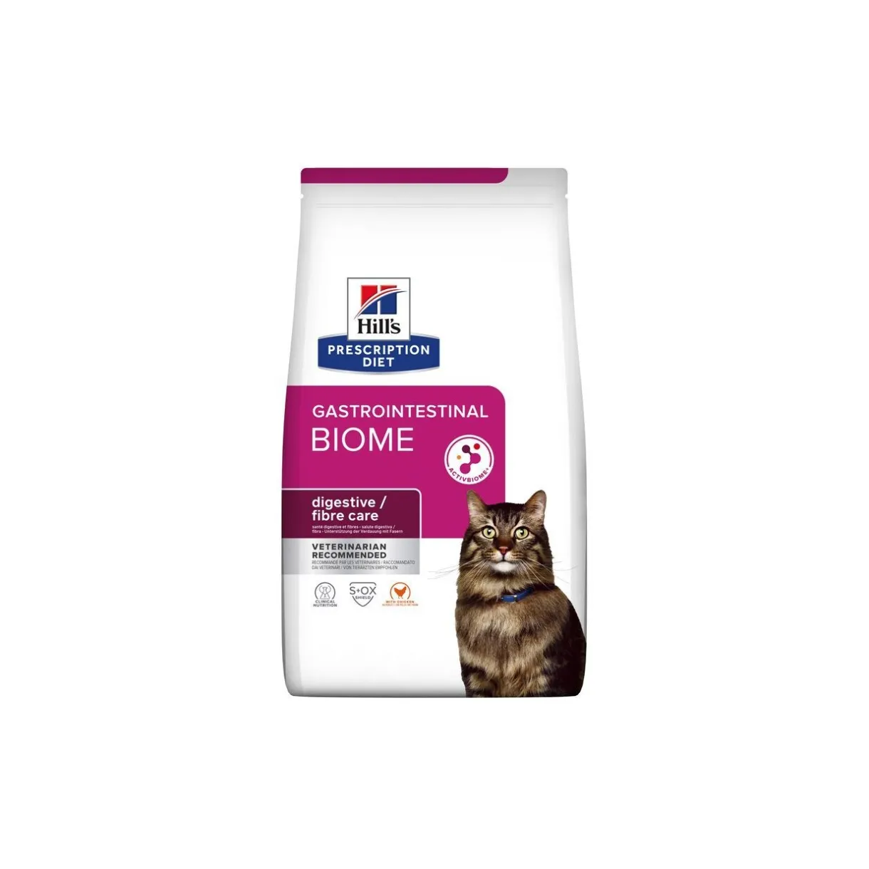 Hill's Alimentation Diététique|Nourriture Diététique Chat^Prescription Diet Gastrointestinal Biome Digestive / Fibre Care au poulet 1,5 kg