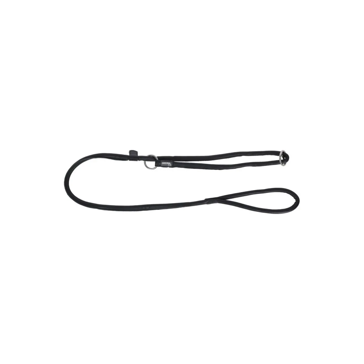 Kerbl Laisses^Laisse à enrouleur en cuir ronde , Roma noire 170 cm, 8 mm