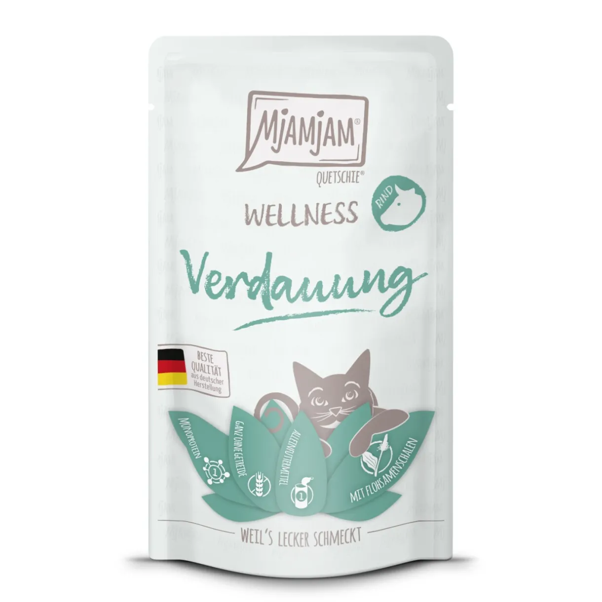 MjAMjAM Nourriture Humide^nourriture humide pour chat adulte, digestion bien-être 12x125 g Bœuf