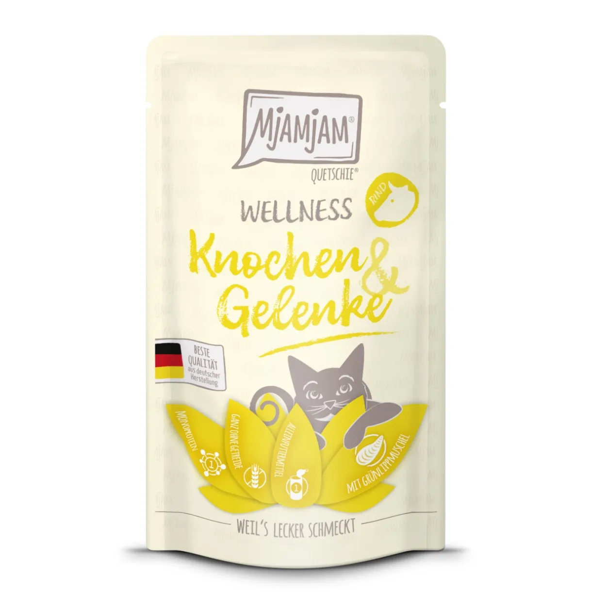MjAMjAM Nourriture Humide^nourriture humide pour chat adulte, bien-être os et articulations 12x125 g Bœuf