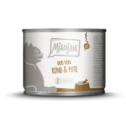 MjAMjAM Nourriture Humide^nourriture humide pour chat adulte, Duo 6x200 g Bœuf et dinde