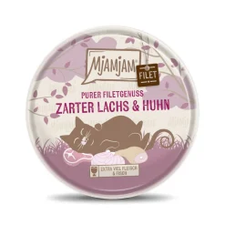 MjAMjAM Nourriture Humide^nourriture humide pour chat adulte, pur plaisir de filet 16x80 g Saumon et poulet