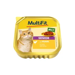 MultiFit Nourriture Humide^Barquette senior jelly Poulet 16x100 g