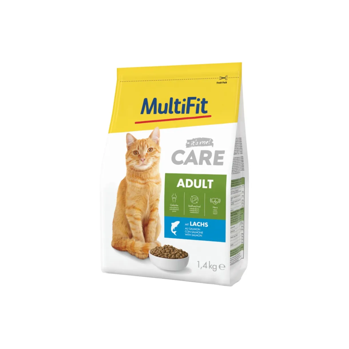 MultiFit Croquettes Pour Chat^Care Croquettes pour Chat, Adulte, Saumon 1,4 kg