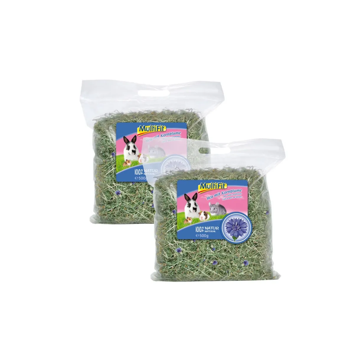 MultiFit Chinchillas|Accessoires Pour Gerbille^Foin avec bleuet 2x500g