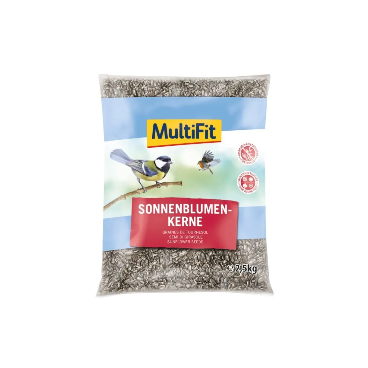 MultiFit Nourriture Pour Oiseaux Du Ciel|Nourriture Pour Oiseaux Sauvages^Graines de tournesol 2,5 kg