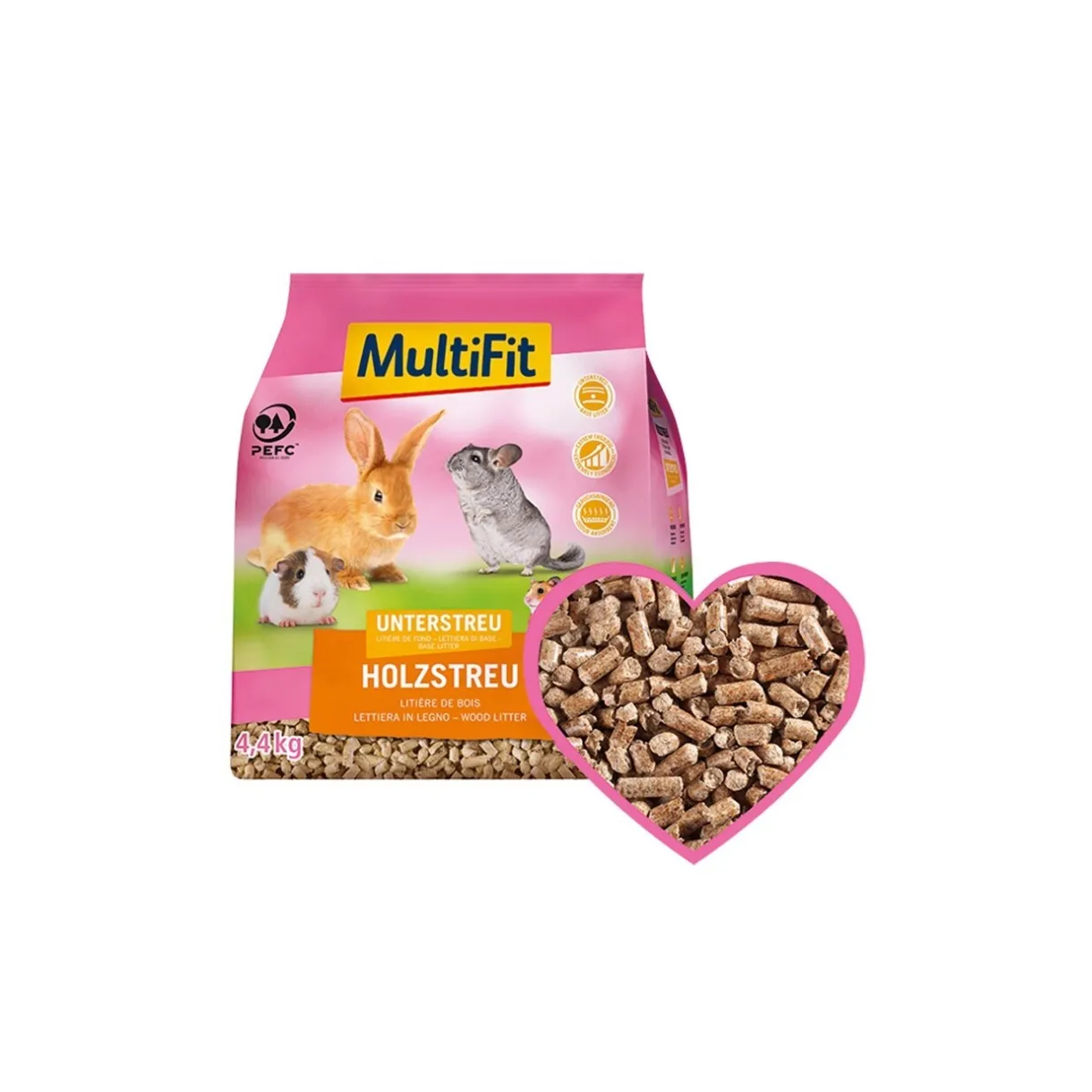 MultiFit Dègues Du Chili|Chinchillas^Litière bois naturelle 4,4 kg
