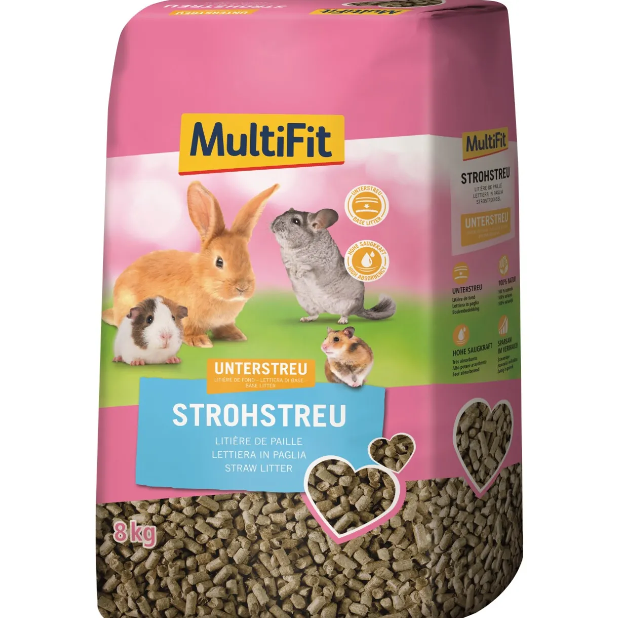 MultiFit Tout Dans Poules & Basse-Cour|Dègues Du Chili^Litière naturelle à base de paille 8 kg