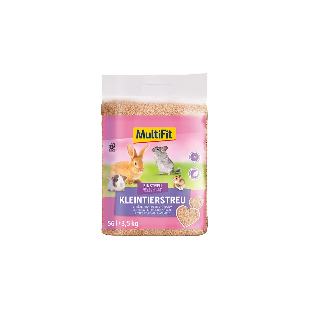MultiFit Tout Dans Poules & Basse-Cour|Litière & Paille^Litière pour petits animaux, en paquet compressé 56 l