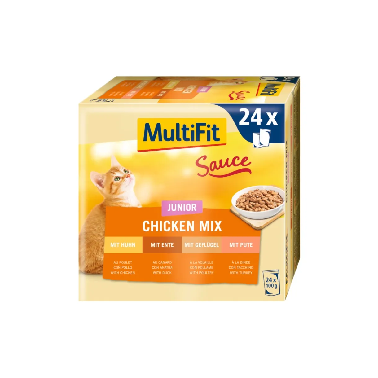 MultiFit Nourriture Humide|Nourriture^Multi pack Junior Sauce Chicken Mix 24x100 g