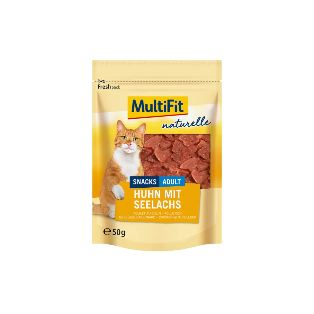 MultiFit Friandises^naturelle poulet & cœur de saumon 4 x 50 g