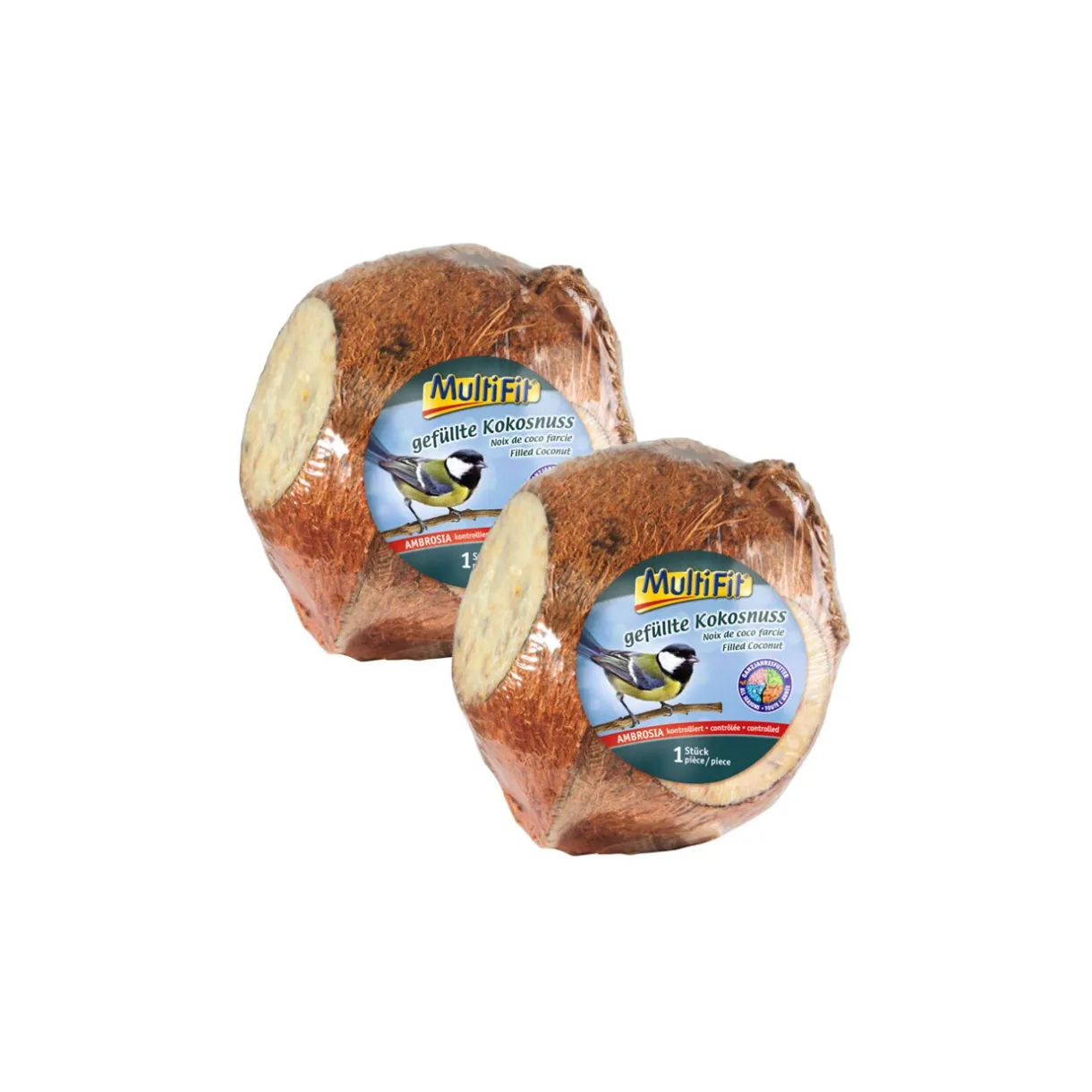 MultiFit Nourriture Pour Oiseaux Du Ciel|Nourriture Pour Oiseaux Sauvages^Noix de Coco Remplie 2x1 Pièce