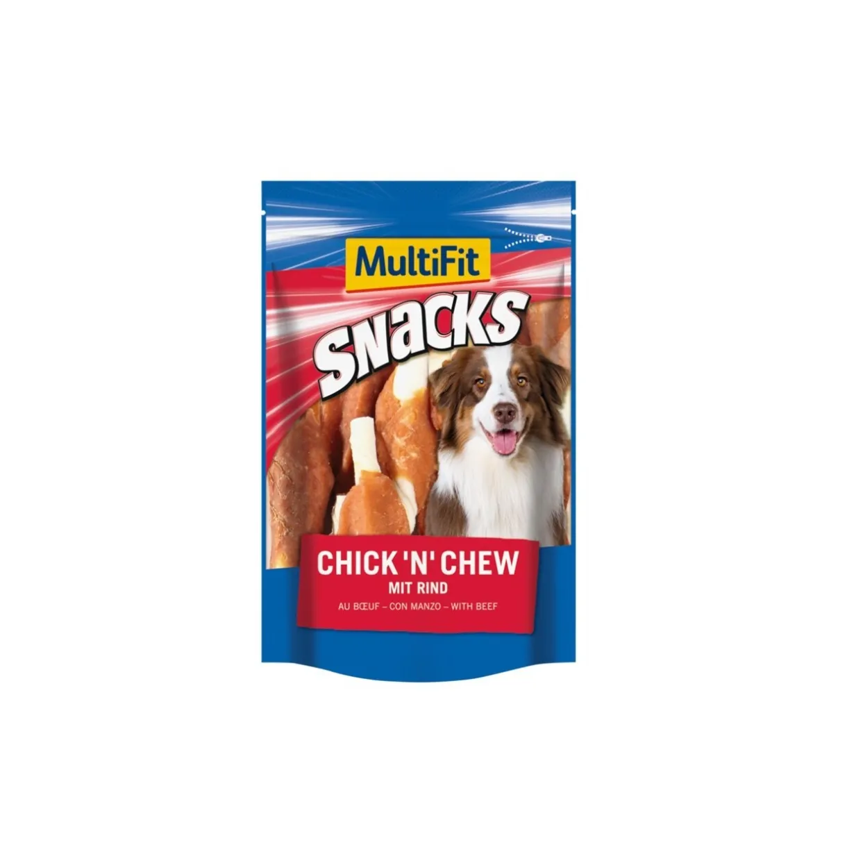 MultiFit Friandises^Snacks Chick’n’ Chew au bœuf 500 g 2x100 g
