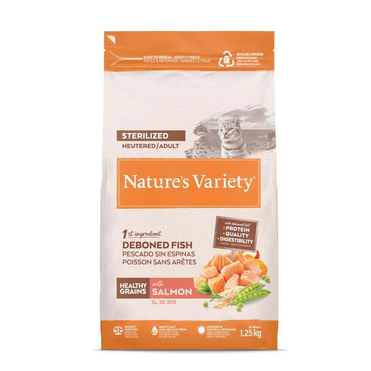 Nature's Variety Croquettes Pour Chat^Healthy Grains stérilisé saumon 1,25 kg