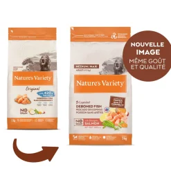 Nature's Variety Croquettes^No Grain Adulte Med/Max Saumon 3kg