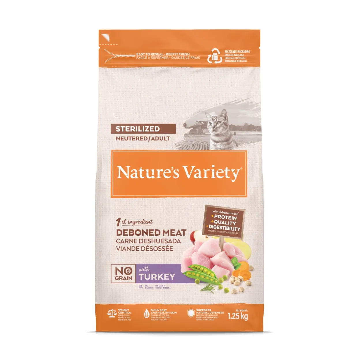 Nature's Variety Croquettes Pour Chat^Stérilisé No Grain Dinde 1,25 kg