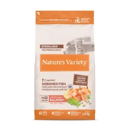 Nature's Variety Croquettes Pour Chat^Stérilisé No Grain saumon 1,25 kg