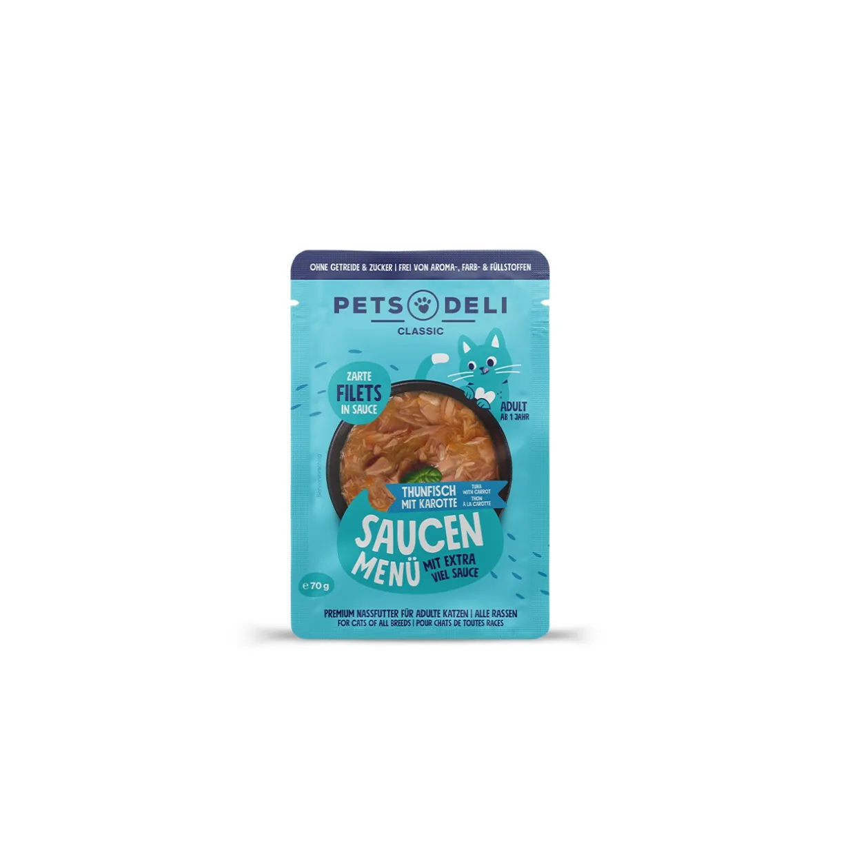 Nourriture Humide^Nourriture humide pour chat Adult Saucen Menu Thon à la Carotte 12 x 70 g