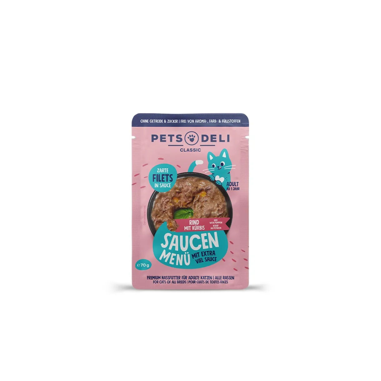 Nourriture Humide^Nourriture humide pour chat Adult Saucen Menu Bœuf au potiron 12 x 70 g